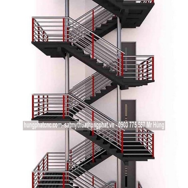 Cầu thang thoát hiểm bằng sắt hcm | 0903 775 567 Mr Hùng