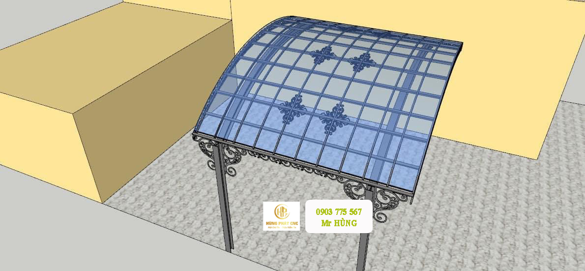 Liên hệ tư vấn: Gọi ngay 0903 775 567 (Mr. Hùng) để được tư vấn thiết kế miễn phí.Mái kính sắt mỹ thuật Biên Hòa #1